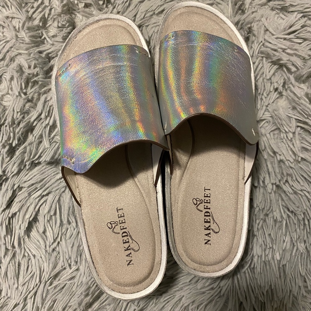 NWT Naked Feet Reno Slide Sandal genuine leather